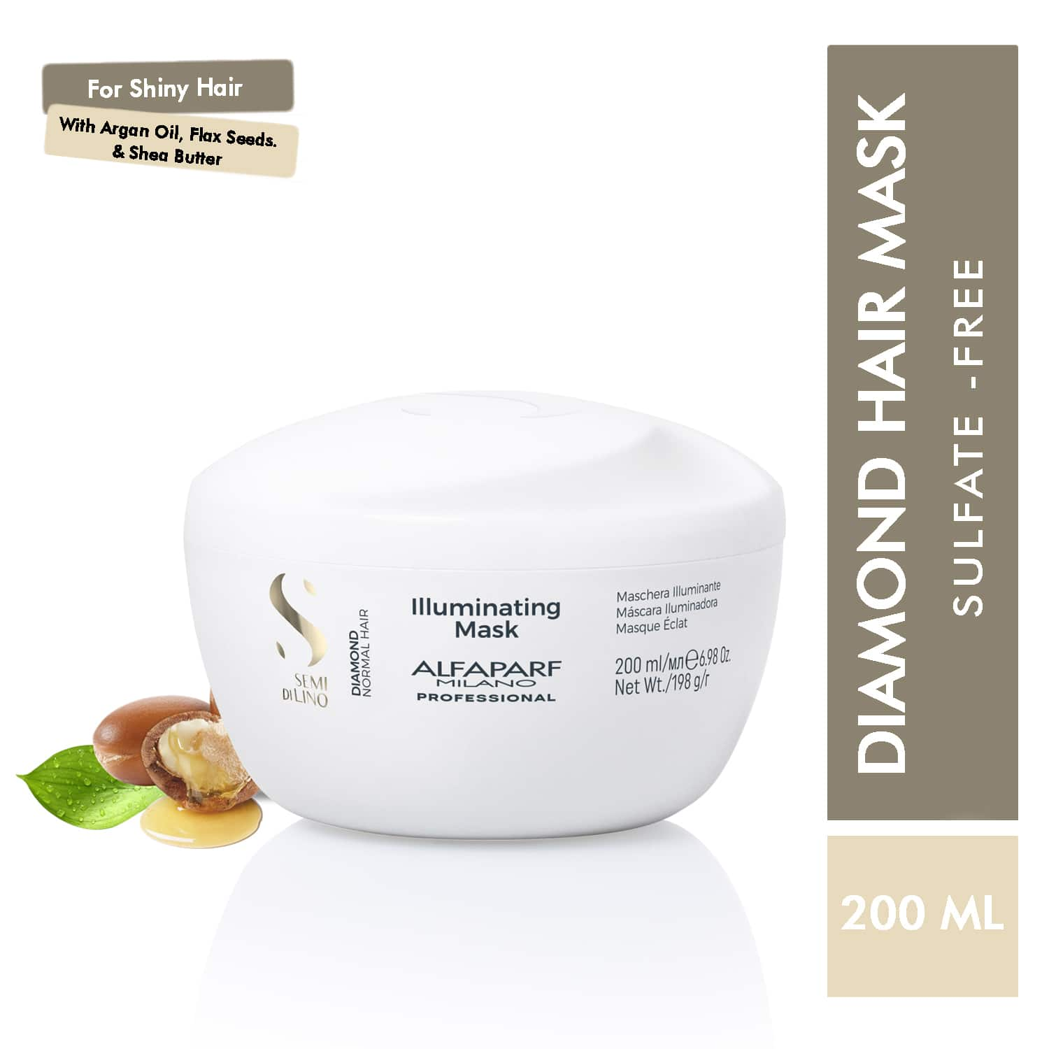 Alfaparf Milano | Alfaparf Milano Diamond Illuminating Mask - Splitend Repair, Shine, Straight, Wavy Hair (200 ml)