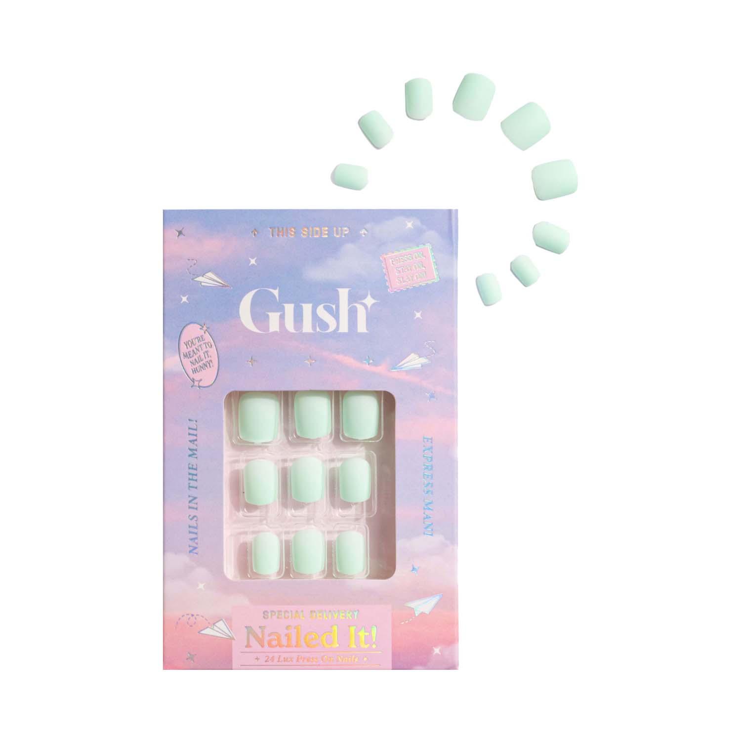 Gush Beauty | Gush Beauty Nailed It Reusable Luxury Press On Nails - Mint Green - Medium Almond (8 pcs)