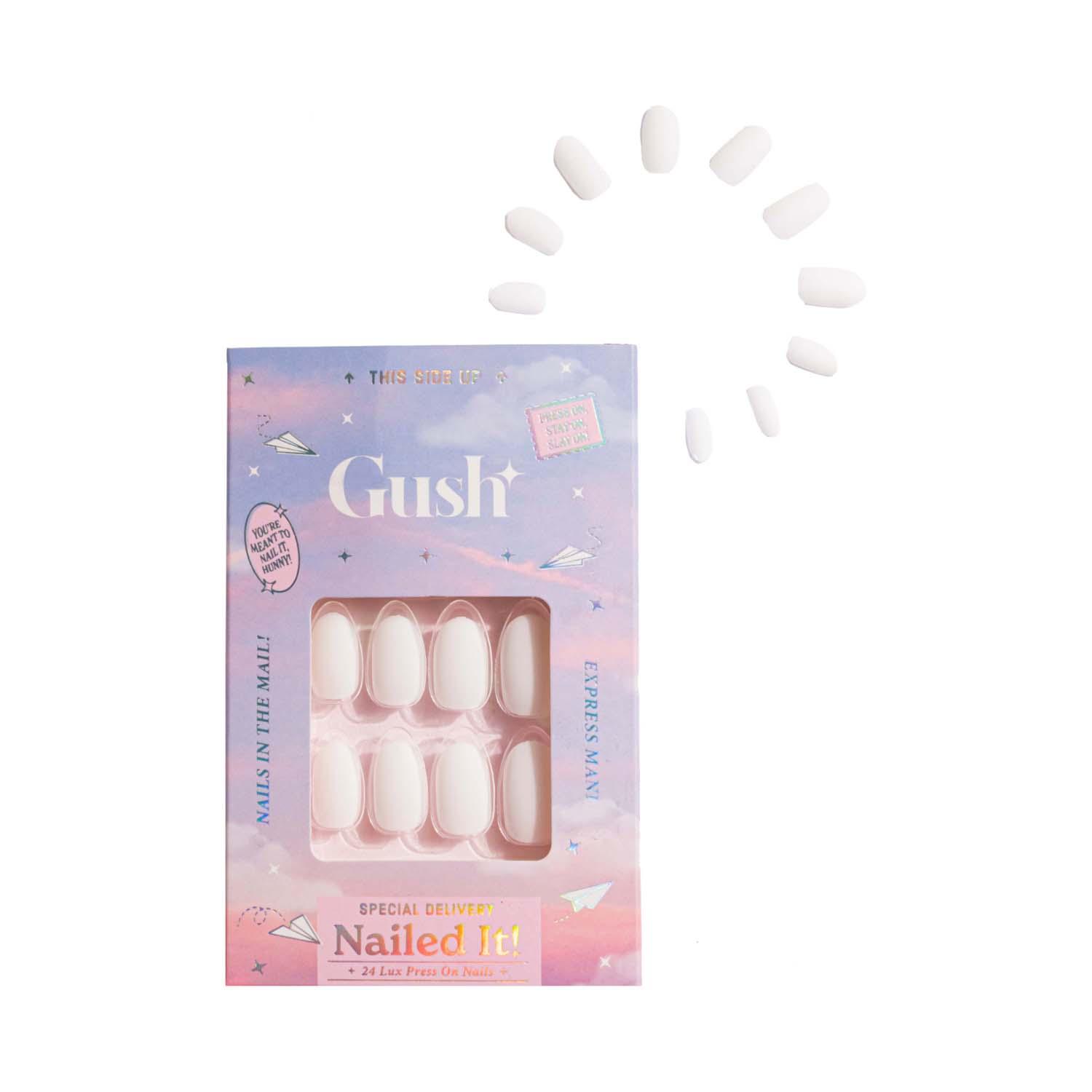 Gush Beauty | Gush Beauty Nailed It Reusable Luxury Press On Nails - Milky White - Medium Almond (8 pcs)