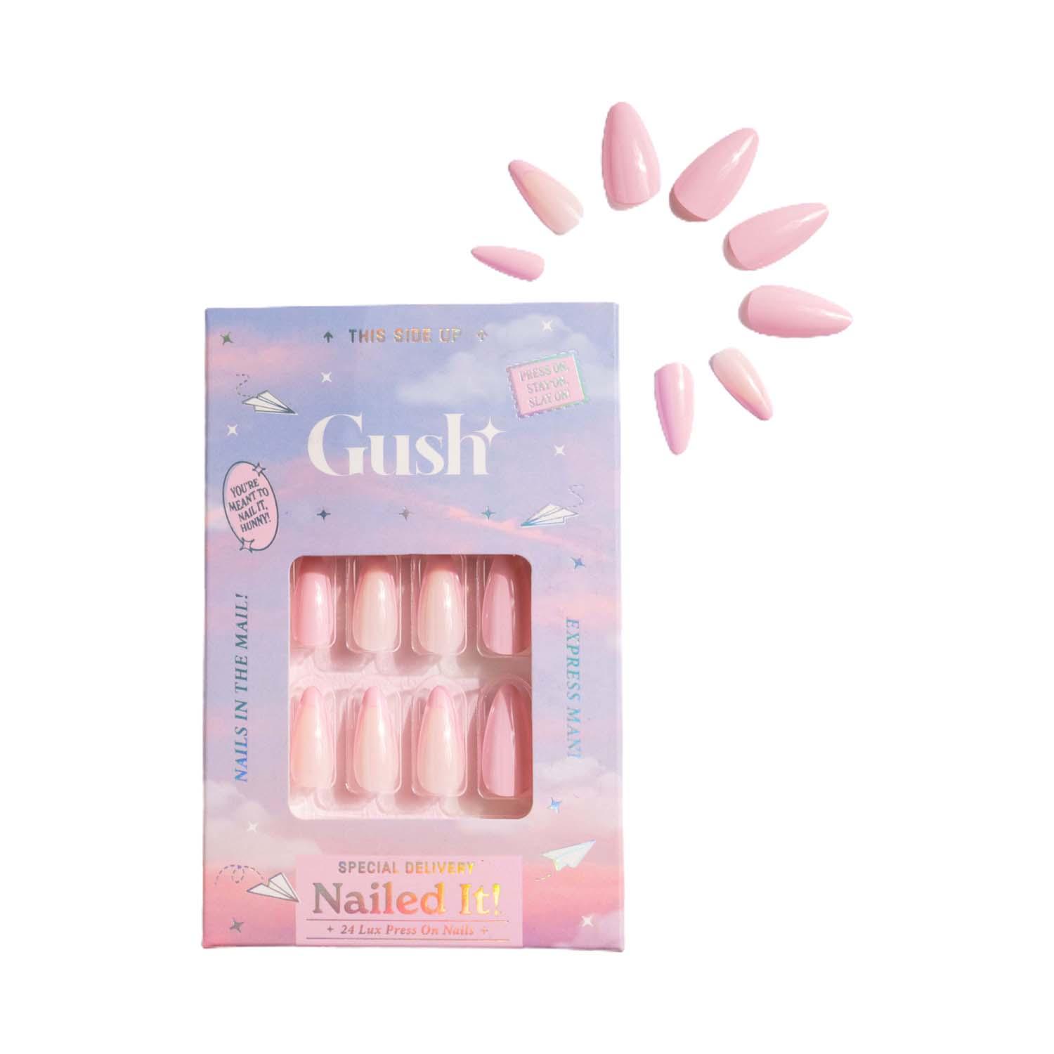 Gush Beauty | Gush Beauty Nailed It Reusable Luxury Press On Nails - French Pink Tips - Medium Almond (8 pcs)