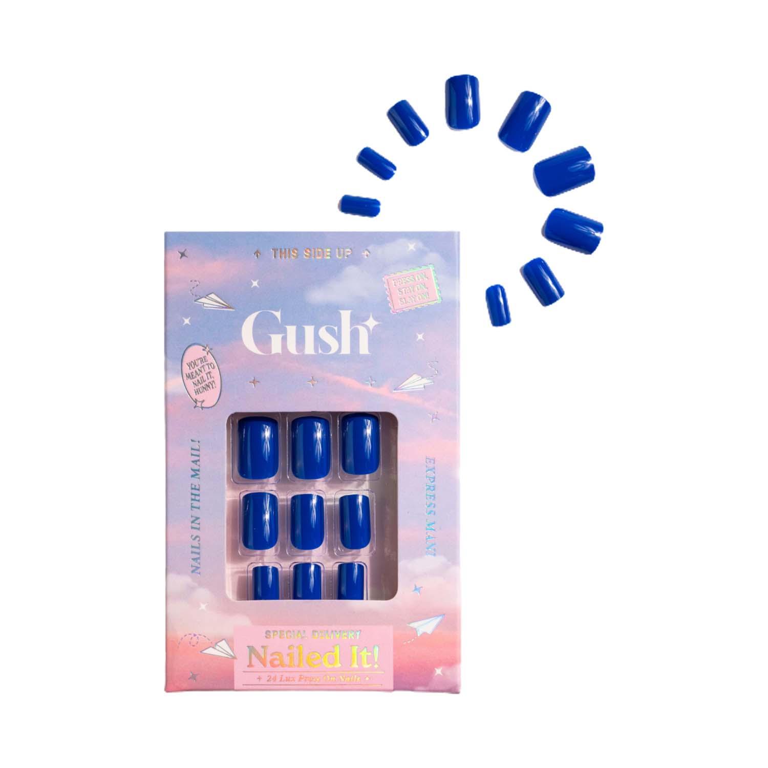 Gush Beauty | Gush Beauty Nailed It Reusable Luxury Press On Nails - Royal Blue - Medium Almond (8 pcs)