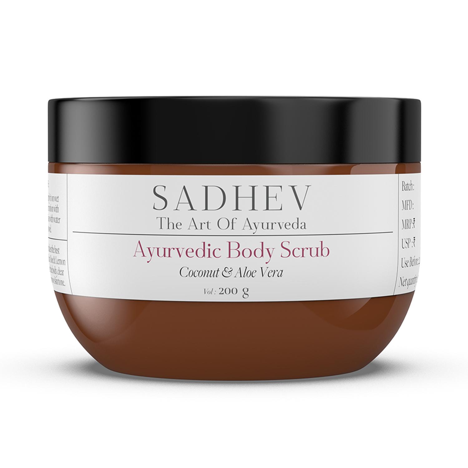 Sadhev | Sadhev Natural and Ayurvedic Coconut and Aloe Vera Body Scrub (200 g)
