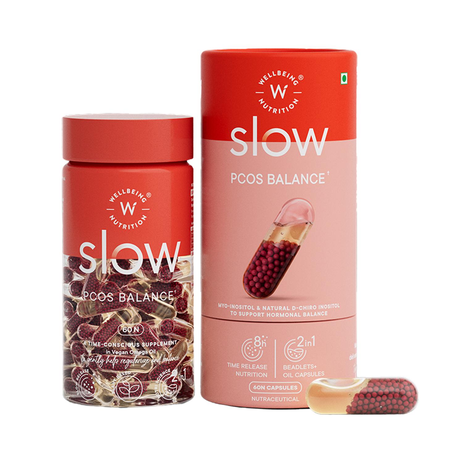 Wellbeing Nutrition | Wellbeing Nutrition Slow PCOS Supplement Veg Capsules for Women Caronositol Weight Management