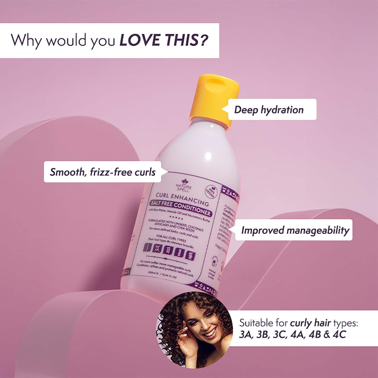 Nature Spell | Nature Spell Curl Enhancing Conditioner - Sulphate Free (300 ml)