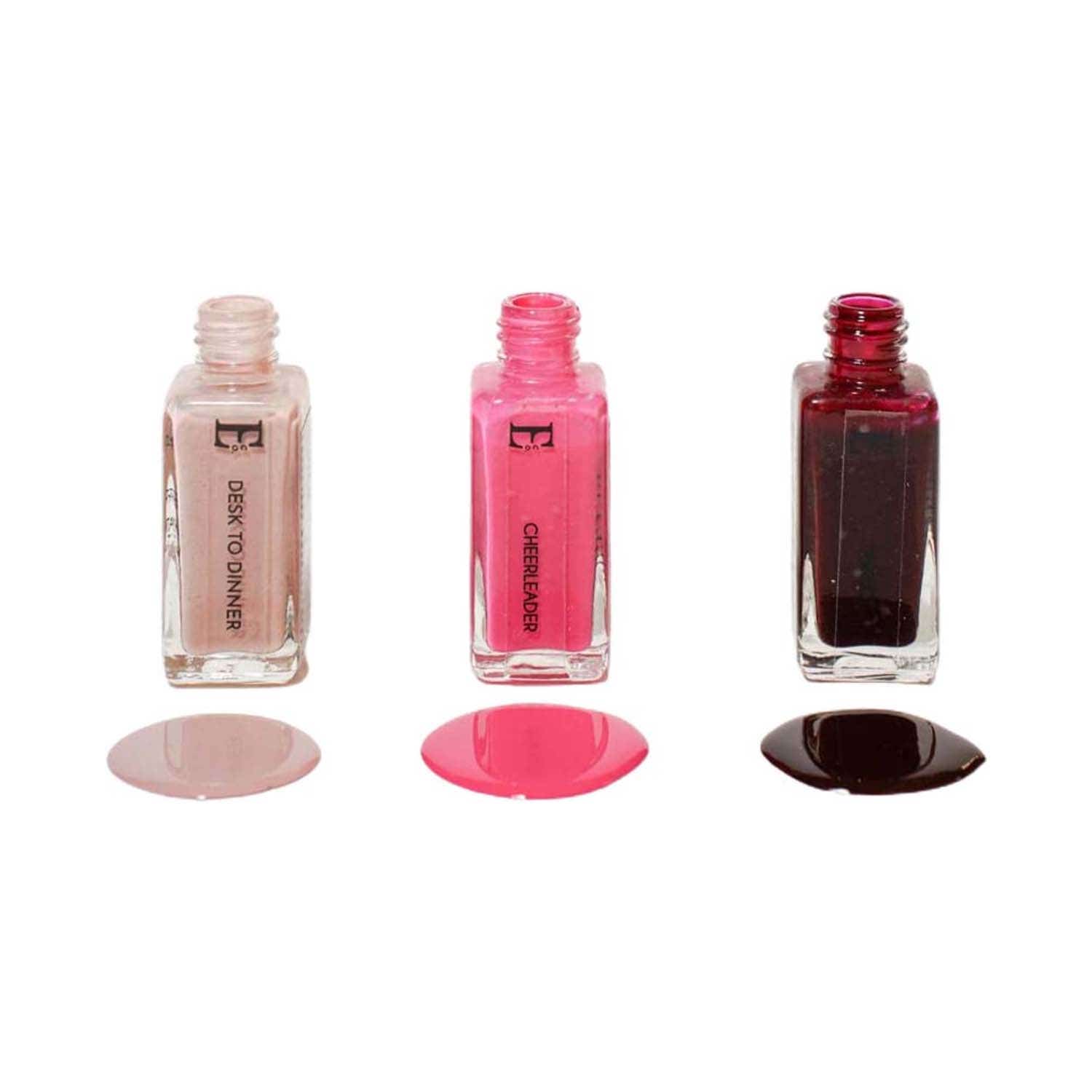 Ellement Co. | Ellement Co. by Must Haves Cheerleader Merlot and Desk to Dinner Vegan Nail Lacquer Set (3 pcs)