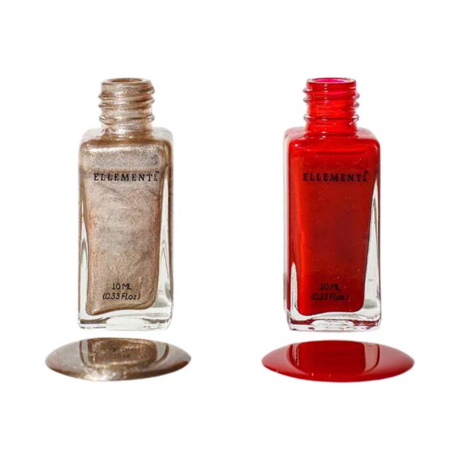 Ellement Co. | Ellement Co. by Queen of Hearts Rosewood and Dull Gold Vegan Nail Lacquer Set ( 2pcs)