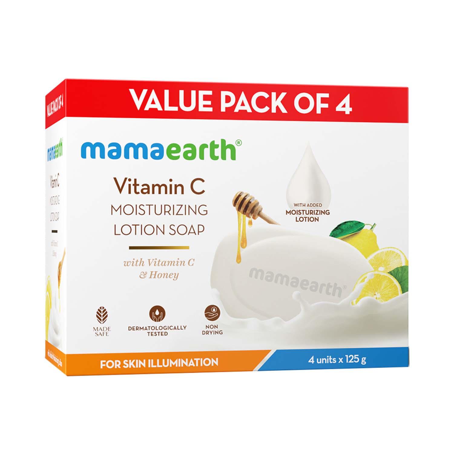 Mamaearth | Mamaearth Vitamin C Moisturizing Lotion Soap - (4 pcs)