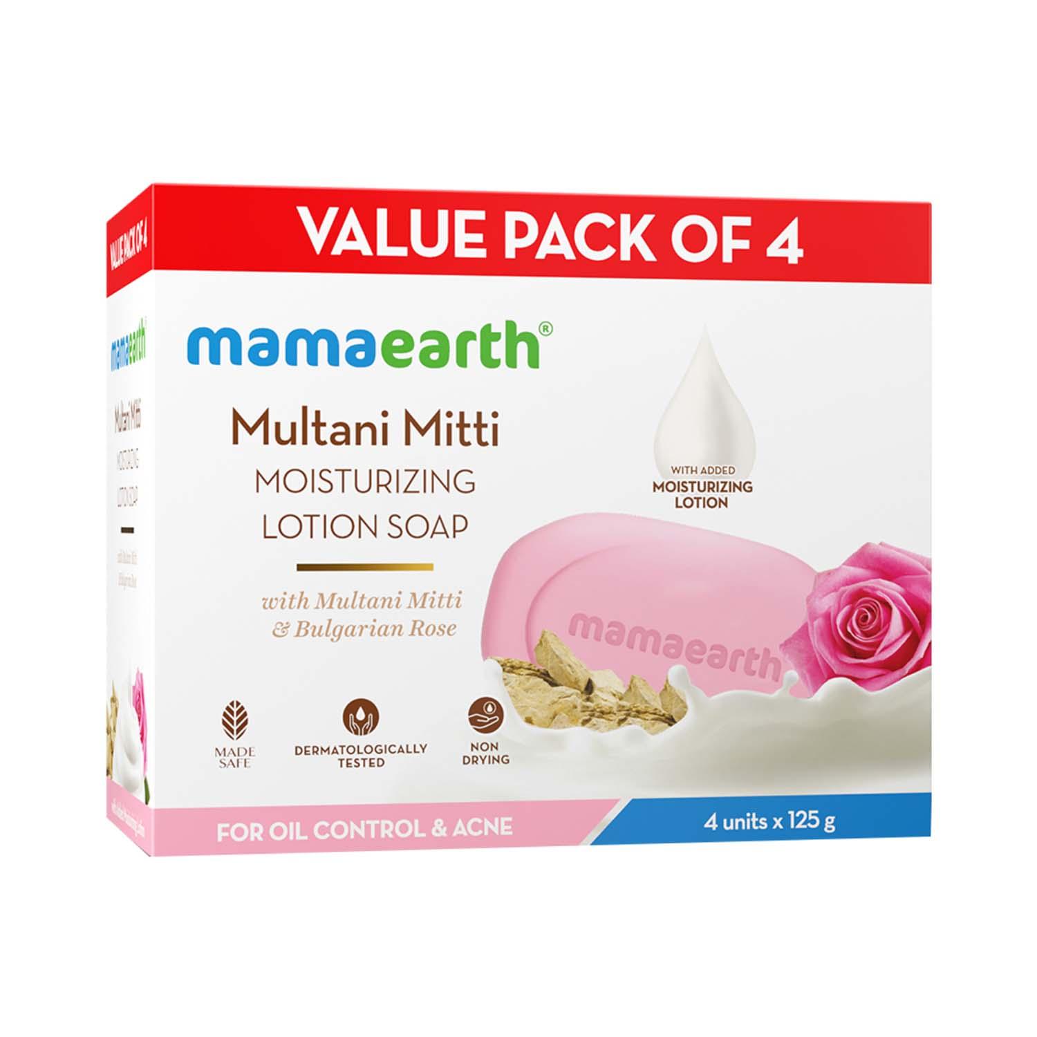 Mamaearth | Mamaearth Multani Mitti Moisturizing Lotion Soap - (4 pcs)