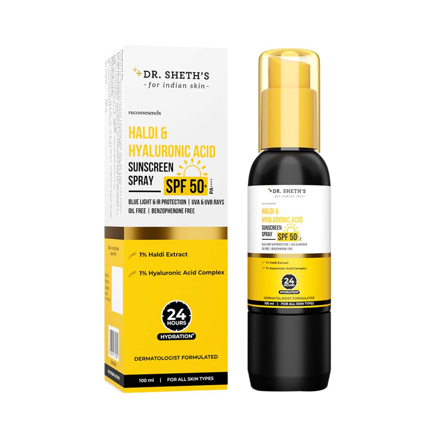 Dr. Sheth's | Dr. Sheth's Haldi & Hyaluronic Acid Sunscreen Spray With SPF 50+ PA+++ (50 g)