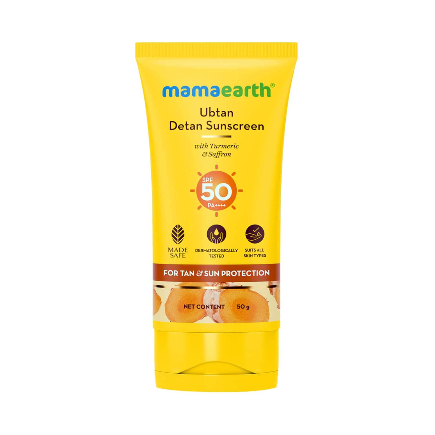 Mamaearth | Mamaearth Ubtan Detan Sunscreen With SPF 50 PA ++++ (50 g)