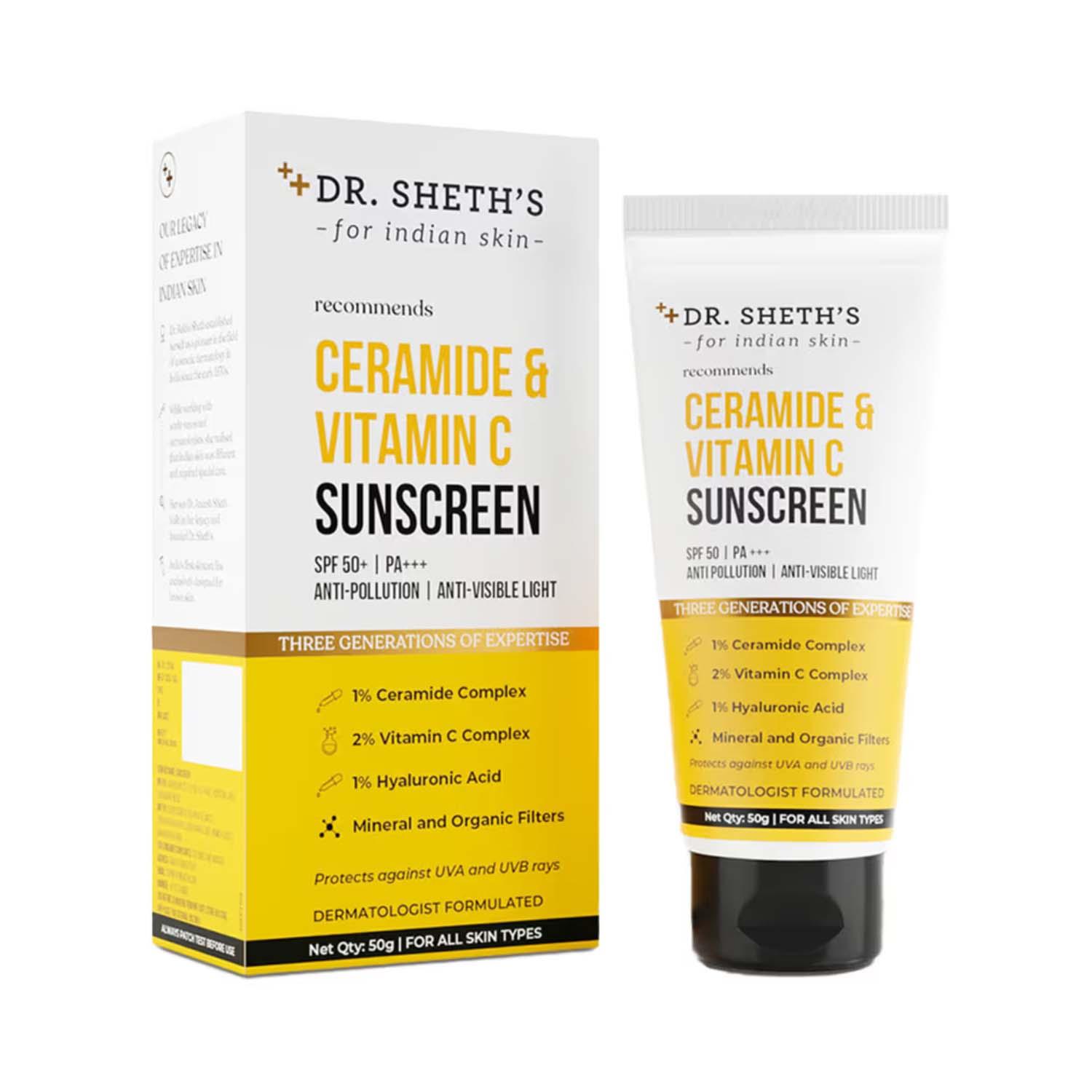 Dr. Sheth's | Dr. Sheth’s Ceramide & Vitamin C Sunscreen With SPF 50+ PA+++ (30 g)