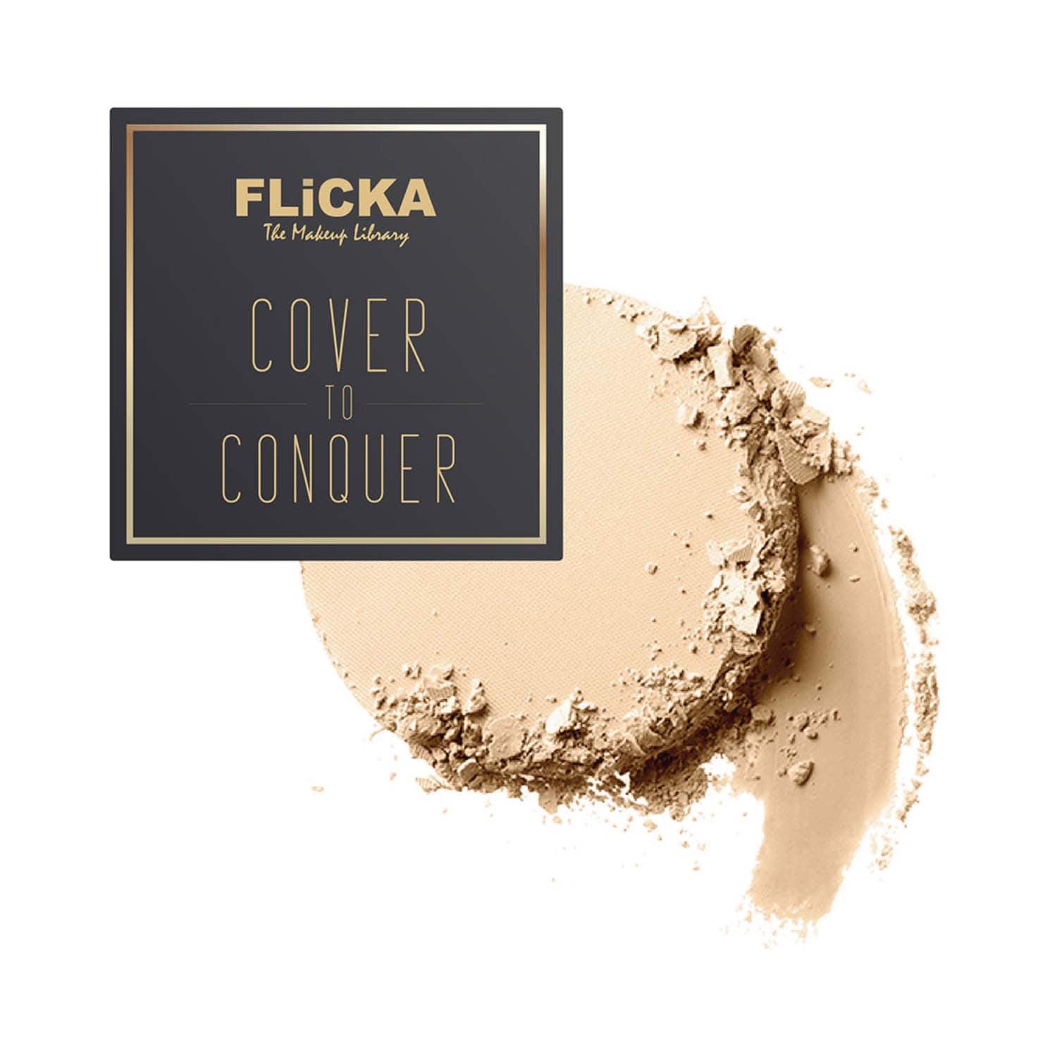 Flicka | Flicka Cover To Conquer Compact Powder - 03 Caramel - Medium (9 g)