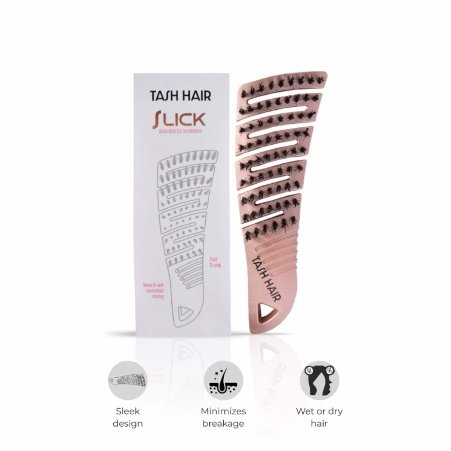 Tash Hair | Tash Hair Slick - Portable Detangling Boar Bristle Hair Brush (1 Pcs)