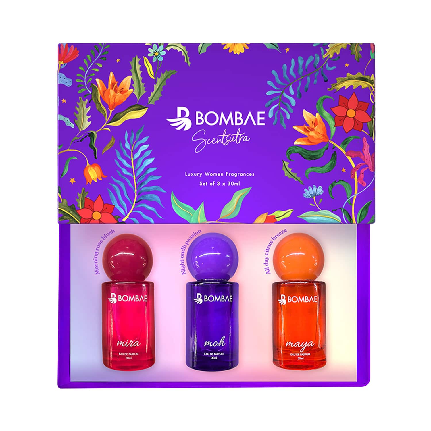 Bombae | Bombae Scentsutra Luxury EDP Perfume for Women Mira, Moh & Maya Set of (3 x 30 ml)