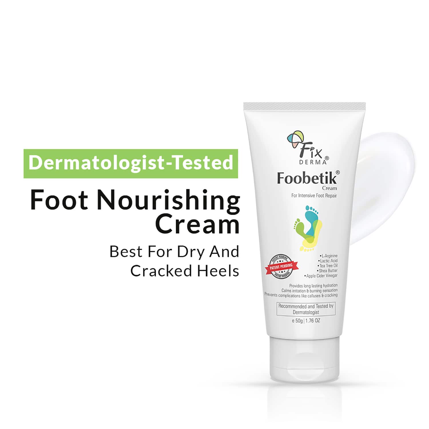 Fixderma | Fixderma Foobetik Cream, Foot cream, Heel Repair, for Calloused, or Chapped Skin, Paraben Free (50g)
