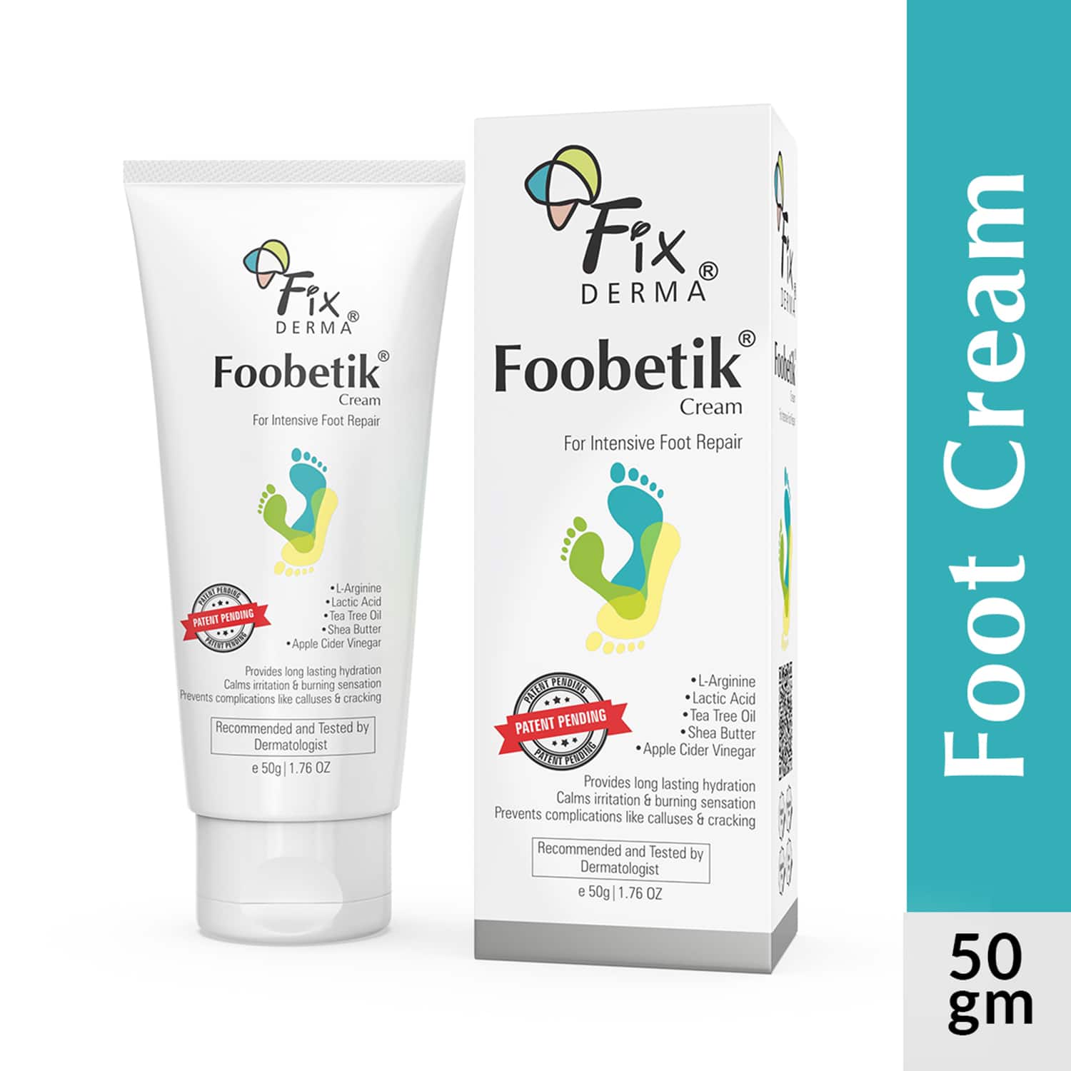 Fixderma | Fixderma Foobetik Heel Repair Foot Cream for Calloused or Chapped Skin (50 g)