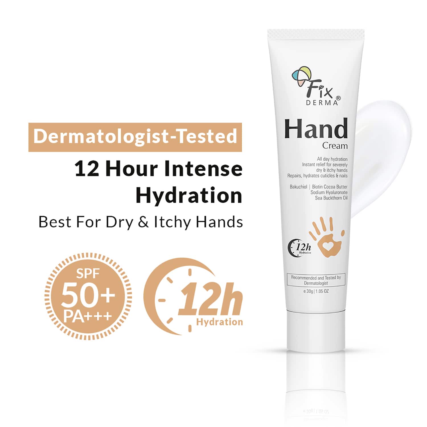 Fixderma | Fixderma Hand Cream for Women and Men, Hand Cream for Dry and Rough Hands All Skins Types (30g)