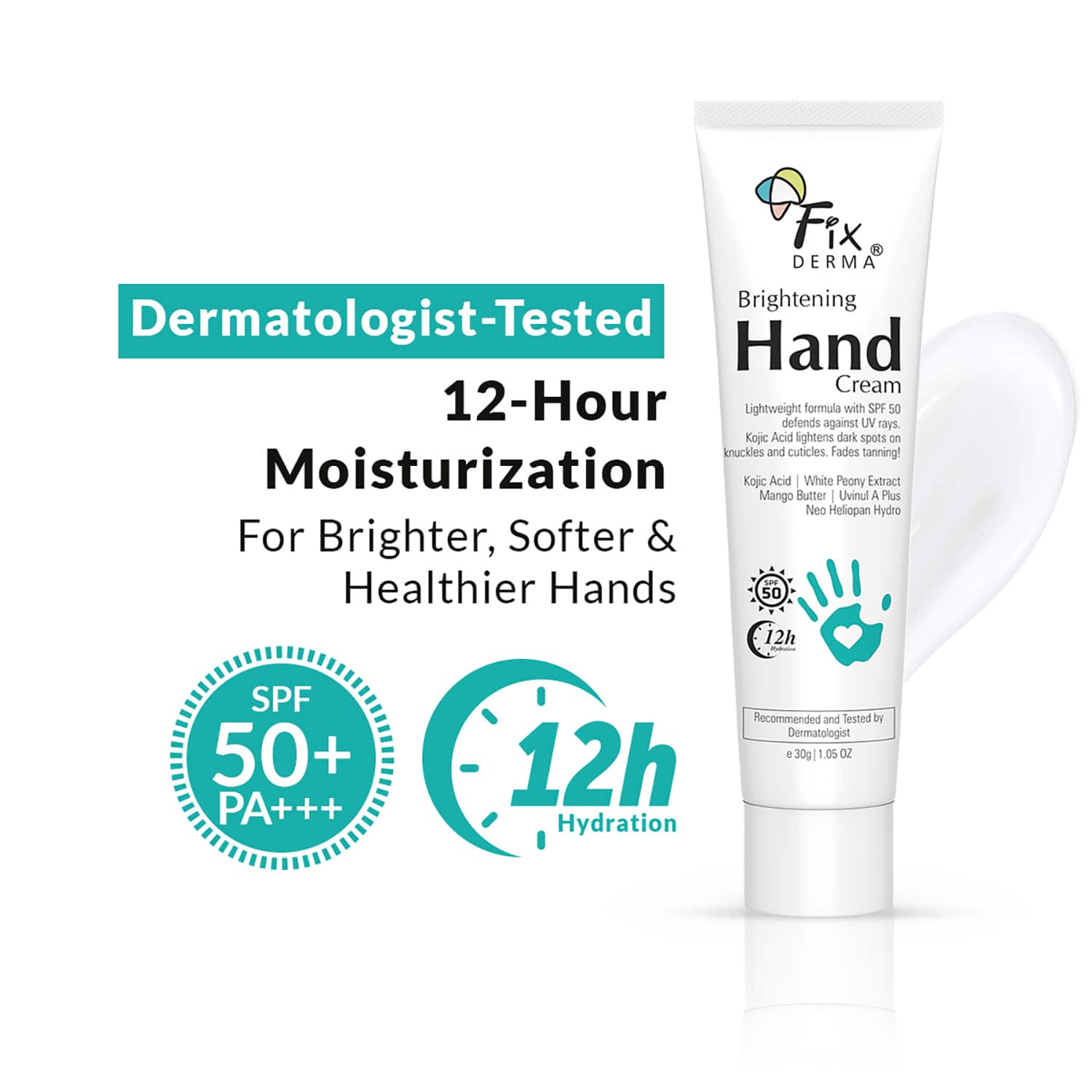 Fixderma | Fixderma Brightening Hand Cream with SPF 50 Hand Moisturizer for Dry, Rough & Itchy Hands (30g)