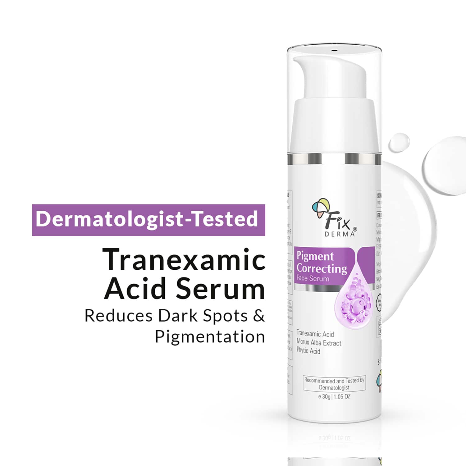 Fixderma | Fixderma 10% Tranexamic Acid Serum, Pigment Correcting Serum Hyperpigmentation and Acne Spots (30g)