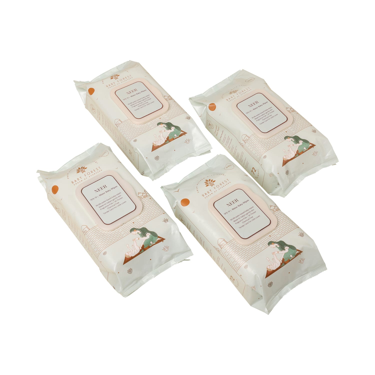 Baby Forest | Baby Forest Neer 99.9% Water Baby Wipes - (4 pcs)