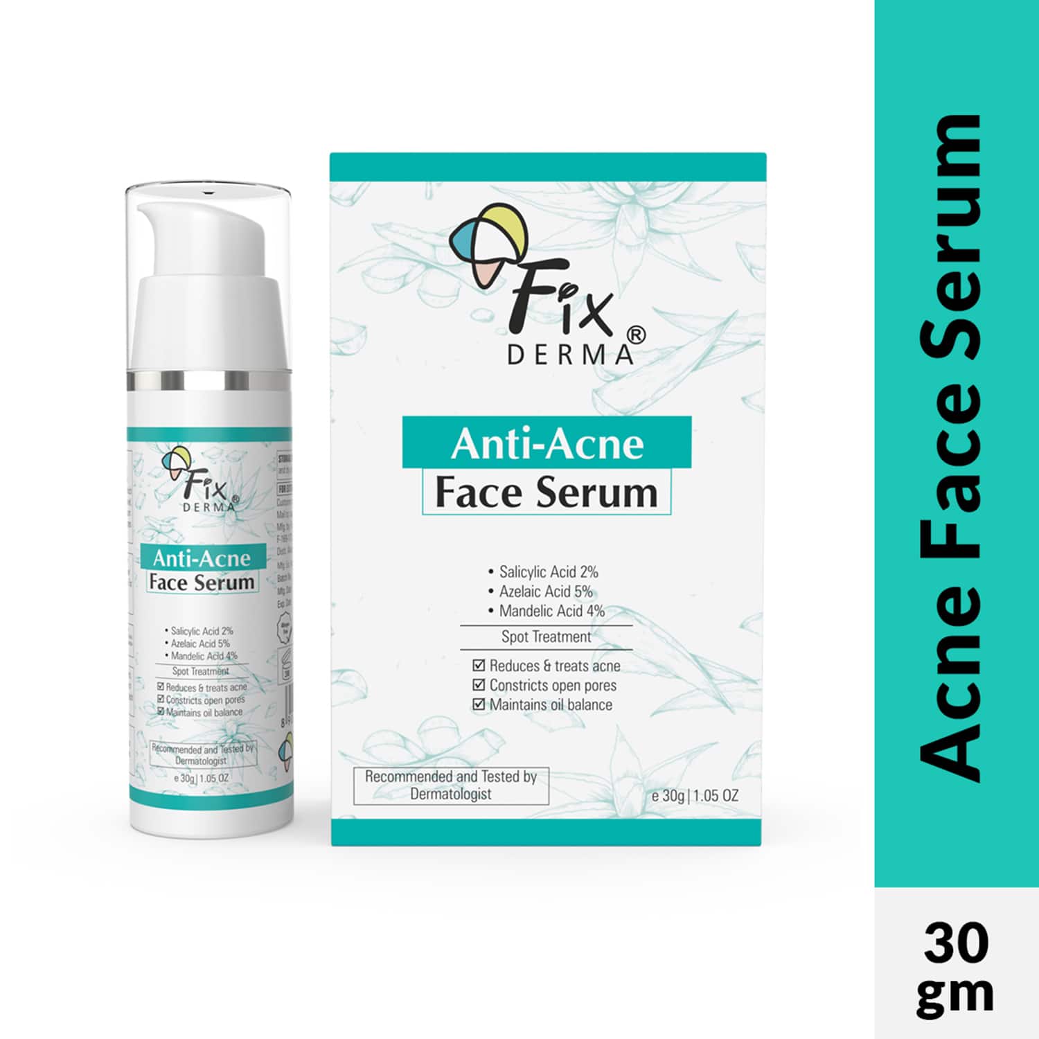 Fixderma | Fixderma 2% Salicylic Acid Serum for Anti Acne Treatment with 5% Azelaic Acid & 4% Mandelic (30 g)