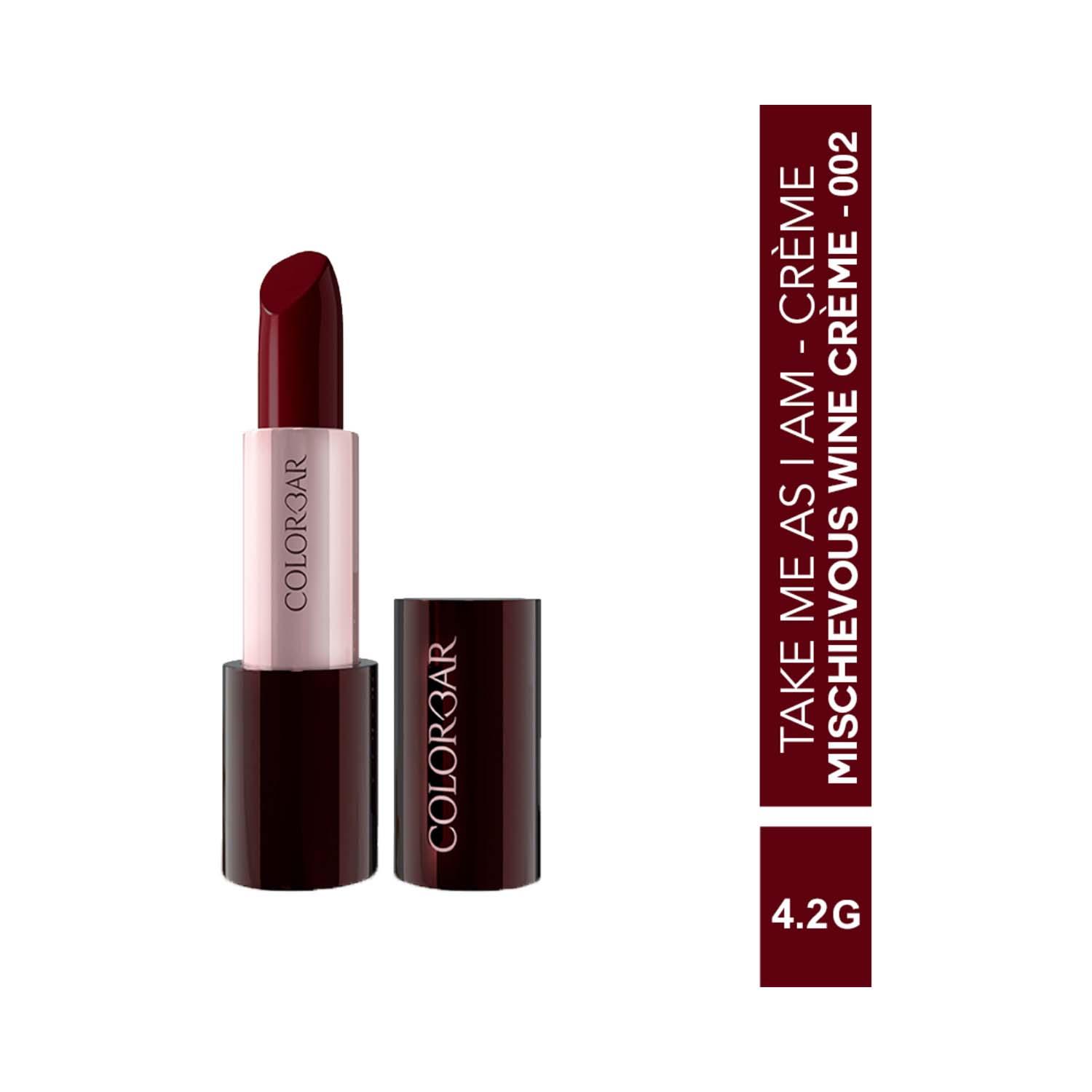 Colorbar | Colorbar Take Me As I Am Vegan Creme Lipstick - Mischievous Wine Creme - [002] (4.2 g)