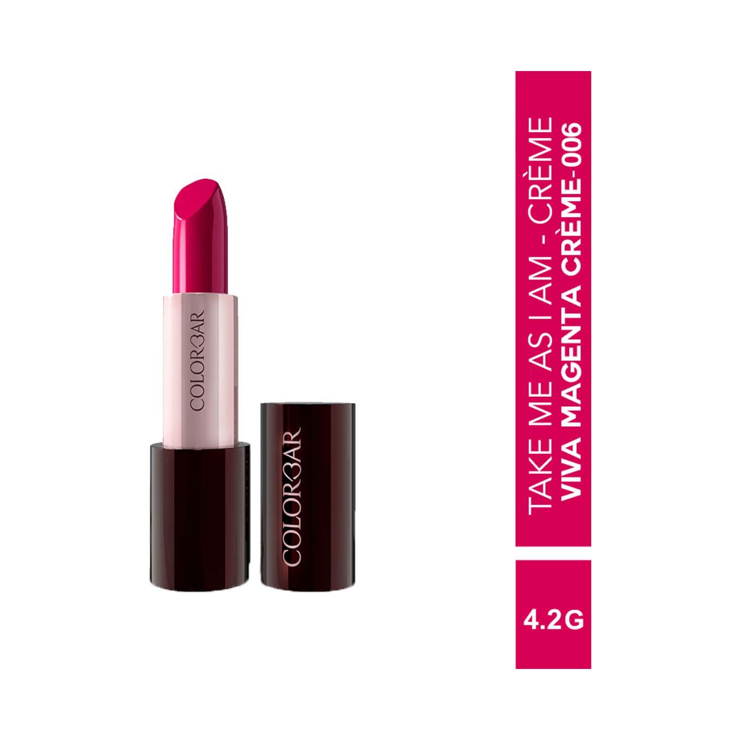 Colorbar | Colorbar Take Me As I Am Vegan Creme Lipstick - Viva Magenta Creme - [006] (4.2 g)