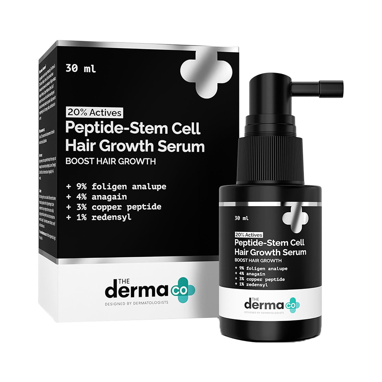 The Derma Co | The Derma Co 20% Actives Peptide-Stem Cell Hair Growth Serum with Foligen Analupe, Anagain (30 ml)