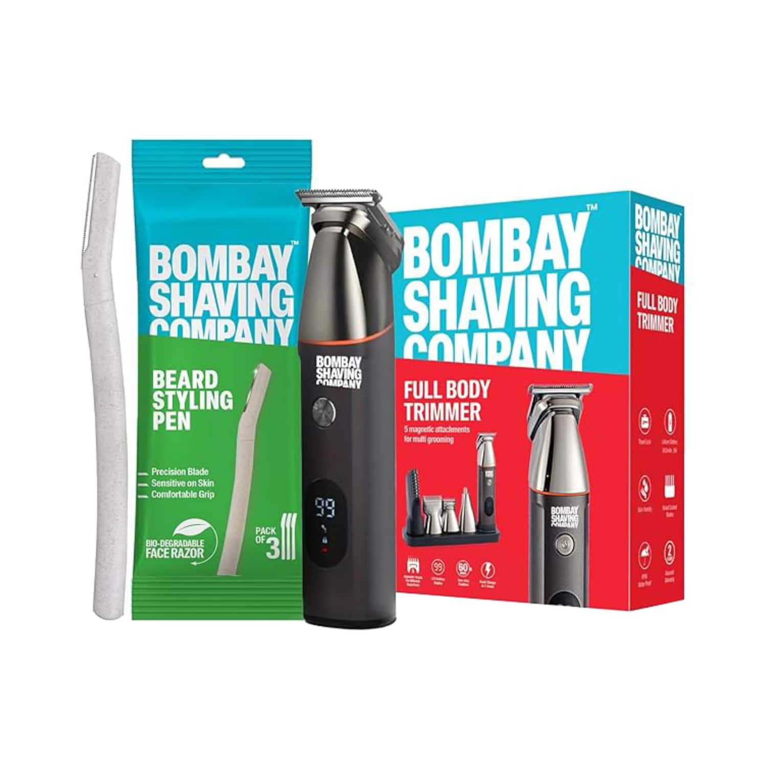 Bombay Shaving Company | Bombay Shaving Company 5in1 Multi Grooming Full Body Trimmer For Men With Beard Styling Pen