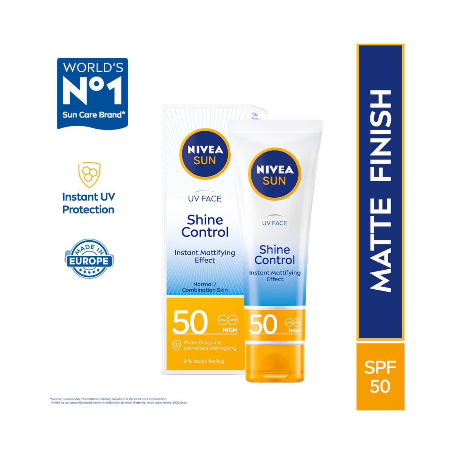 Nivea | Nivea Sun Face Shine Control Cream Spf 50 (50 ml)