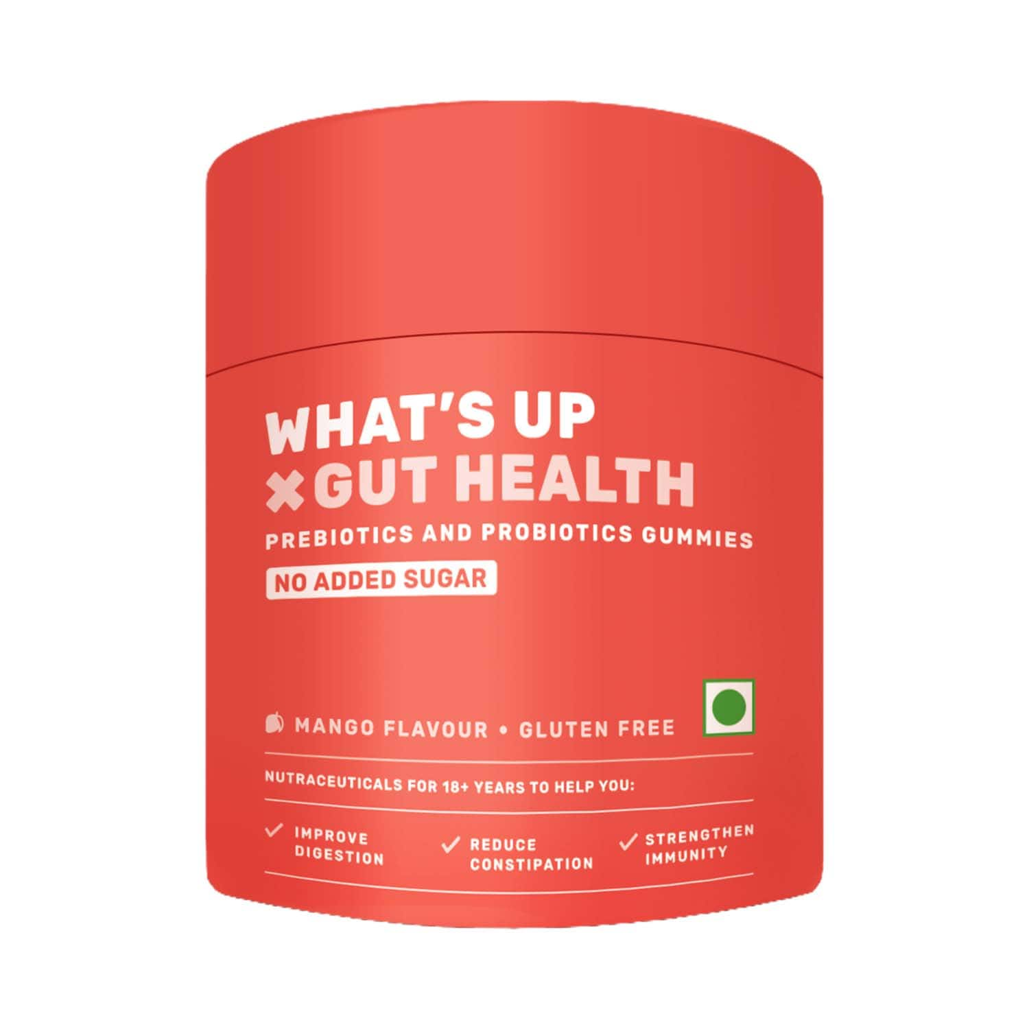 What's Up Wellness | What's Up Wellness Gut Health Gummies Pre & Pro Biotic Patented Strain No Added Sugar (15 Days Pack)