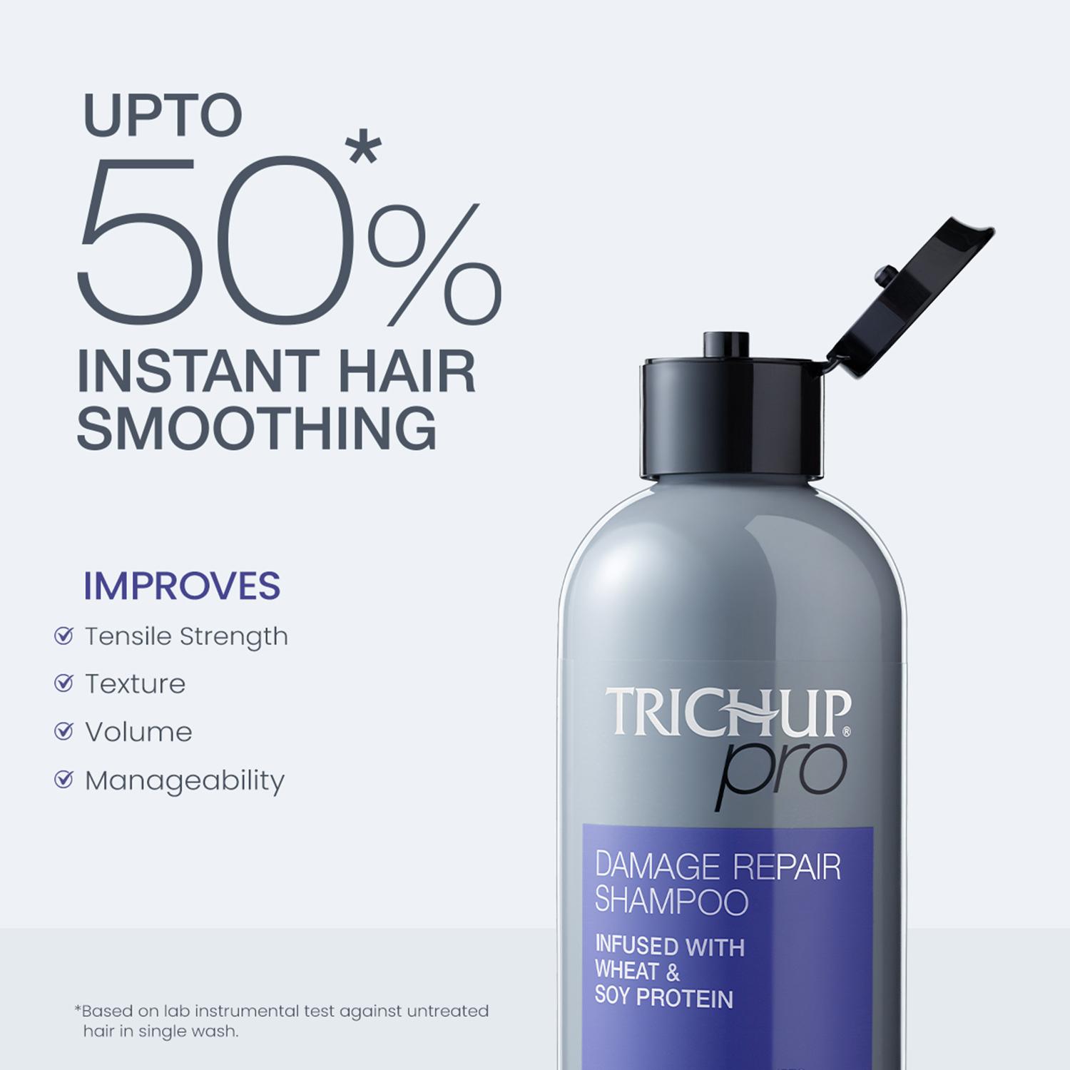 Trichup | Trichup Pro Damage Repair Shampoo for Dry Frizzy Hair, Dual Action Rebonding and Smoothing (300 ml)