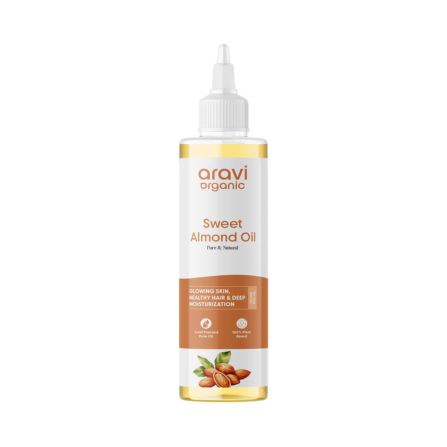 Aravi Organic | Aravi Organic 100% Pure & Natural Cold Pressed Almond Carrier Hair Oil (200 ml)