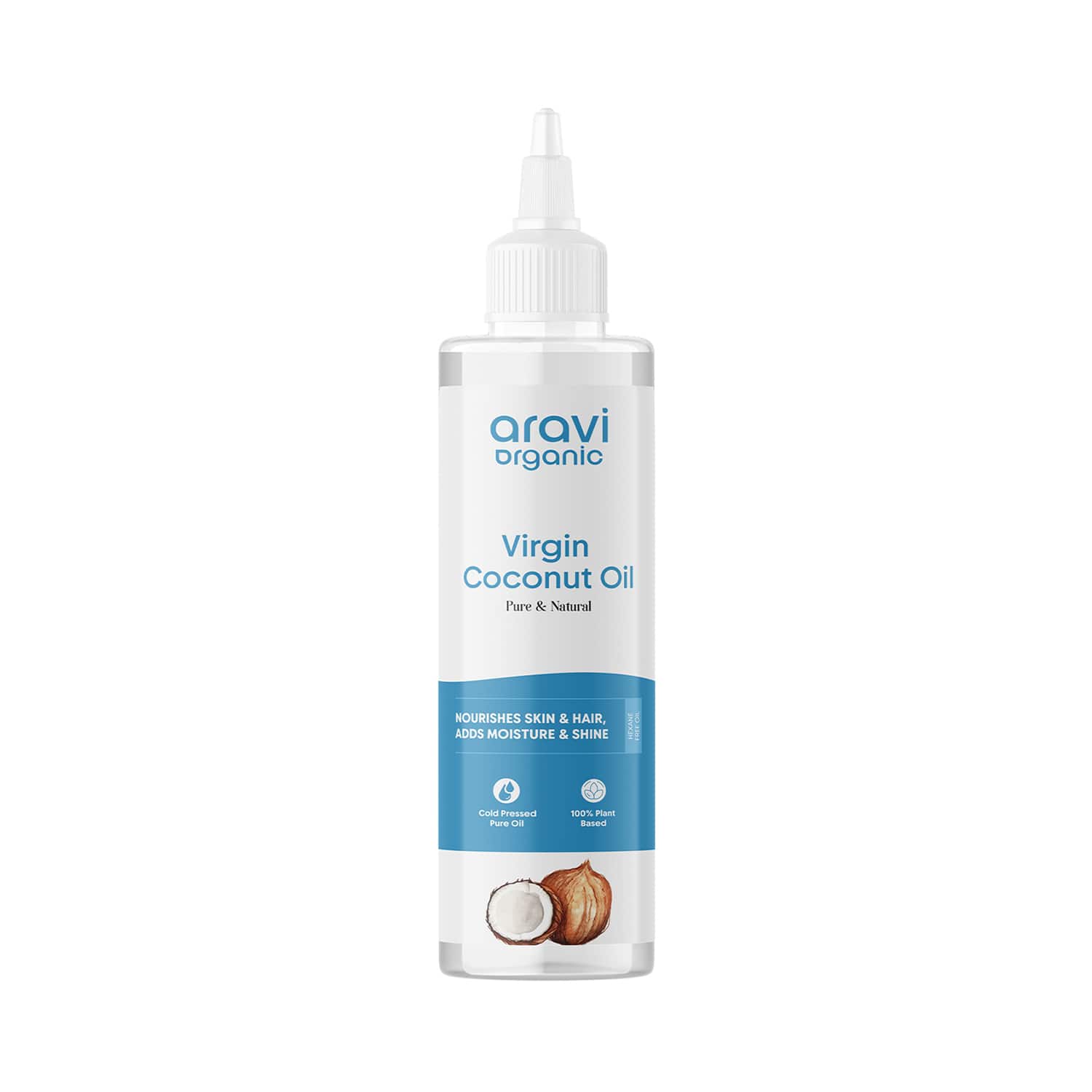 Aravi Organic | Aravi Organic 100% Pure & Natural Cold Pressed Coconut Carrier Hair Oil (200 ml)