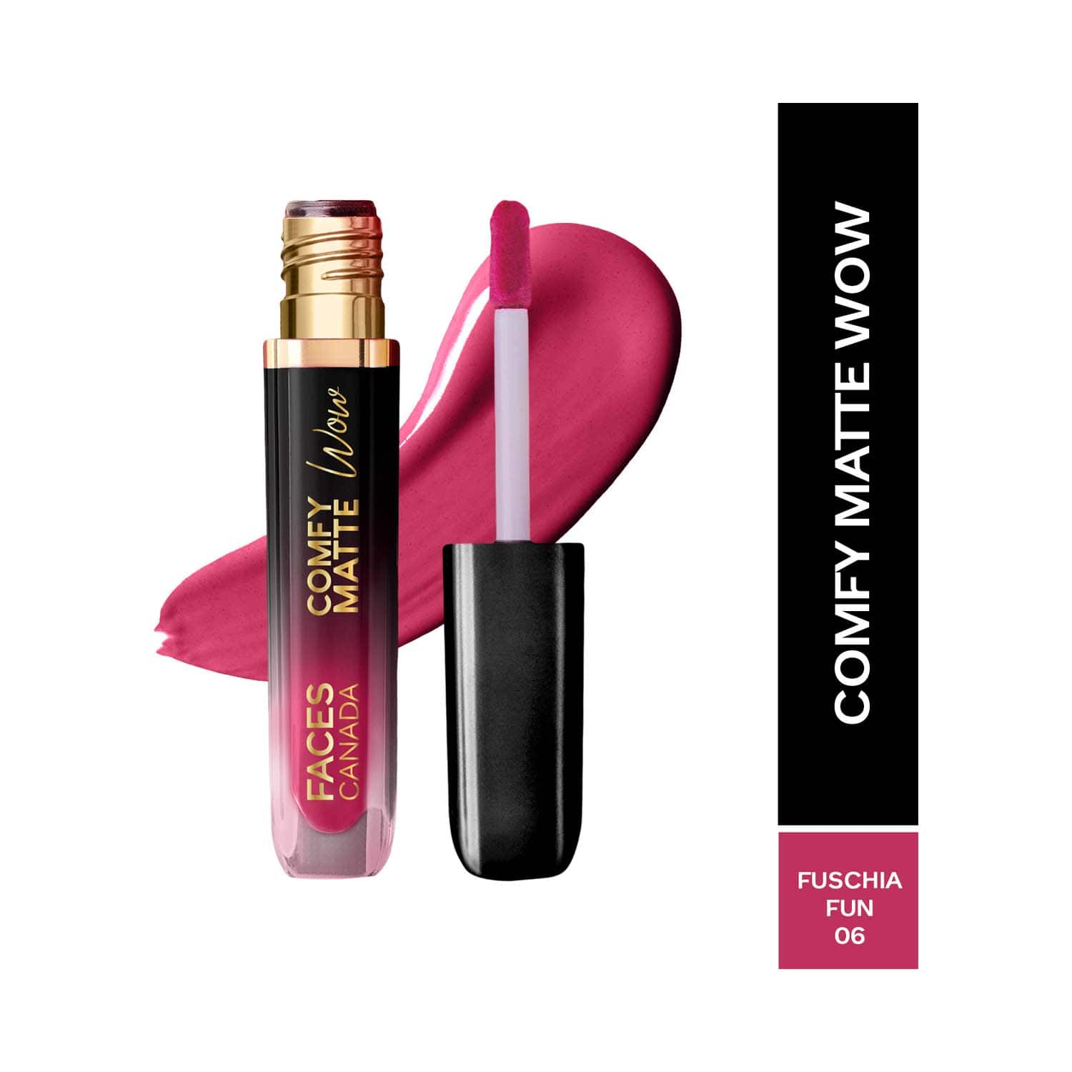 Faces Canada | Faces Canada Comfy Matte Wow One Swipe Application Liquid Lipstick - Fuschia Fun 06 (3.8 ml)