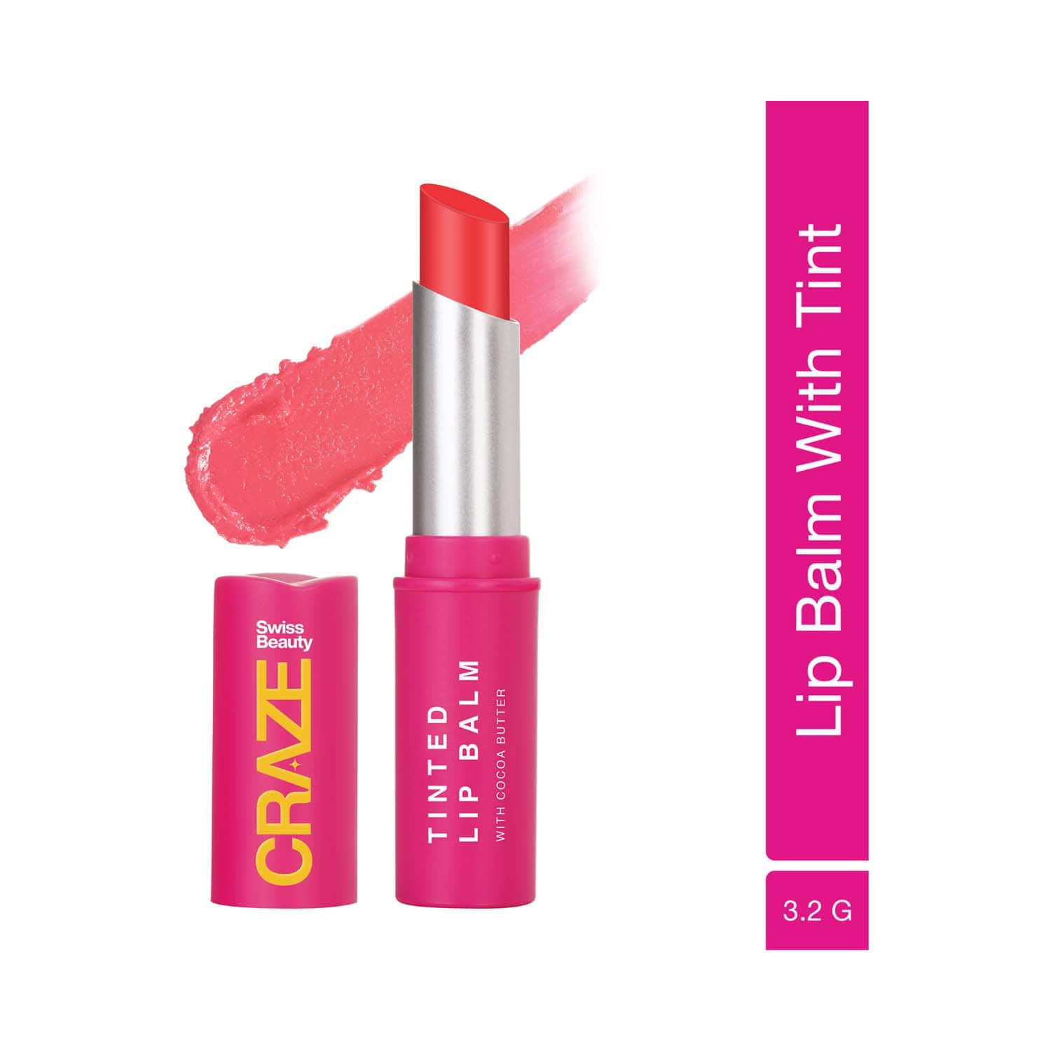 Swiss Beauty | Swiss Beauty Craze Tinted Lip Balm - Coral Pink (3.2 g)