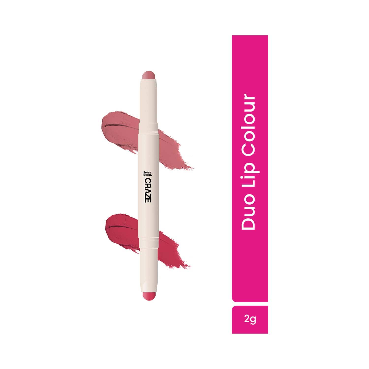 Swiss Beauty | Swiss Beauty Craze Duo Lip Color - Terrafic Pink (2 g)