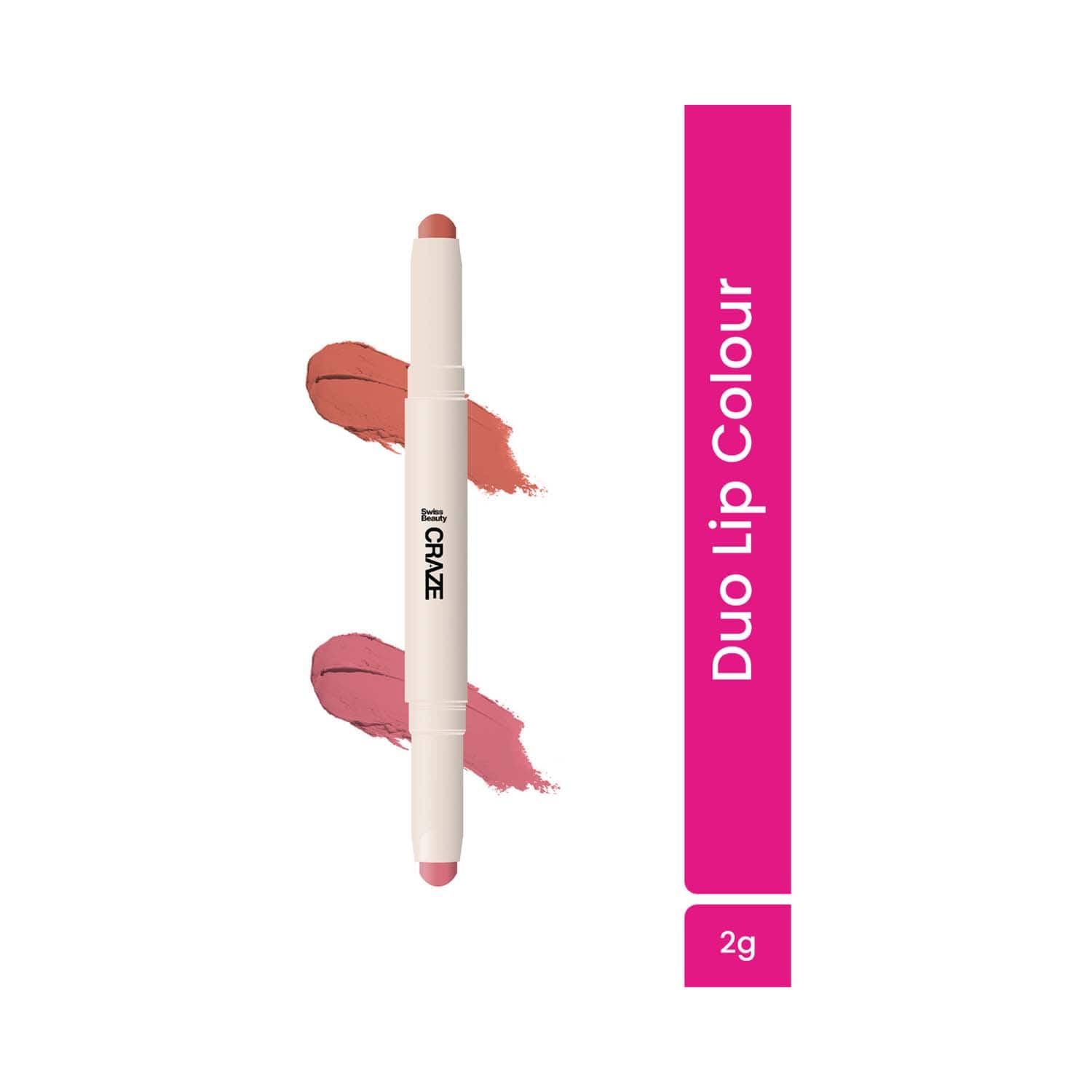 Swiss Beauty | Swiss Beauty Craze Duo Lip Color - Peach Me Pink (2 g)
