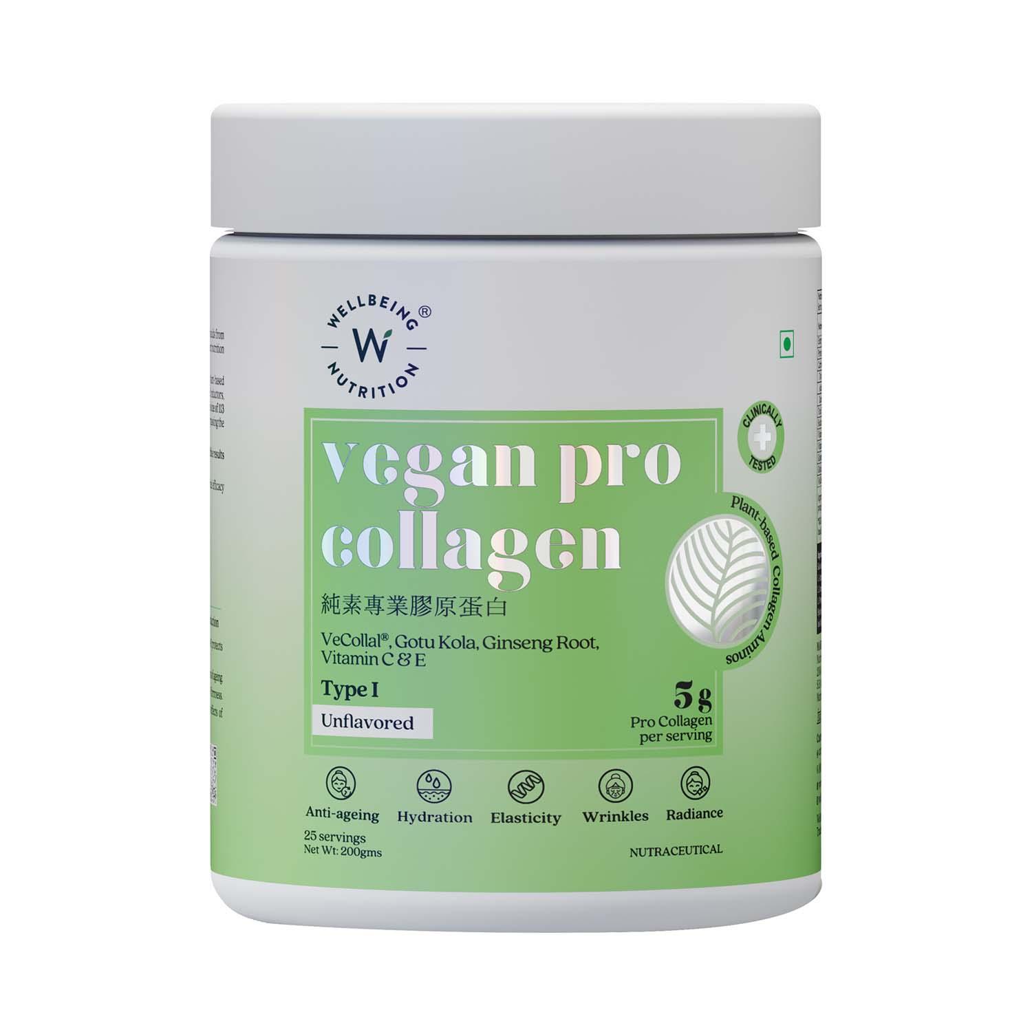 Wellbeing Nutrition | Wellbeing Nutrition Plant Based Anti-wrinkle Vegan Pro Collagen Unflavored (200 g)