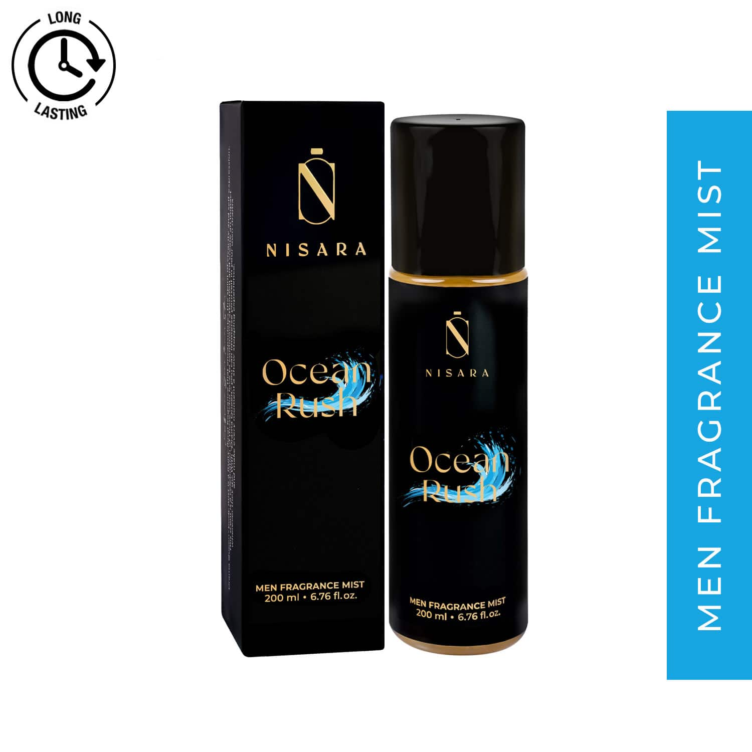 Nisara | Nisara Ocean Rush Long Lasting Aromatic Fougere Fragrance Body Mist for Men (200 ml)