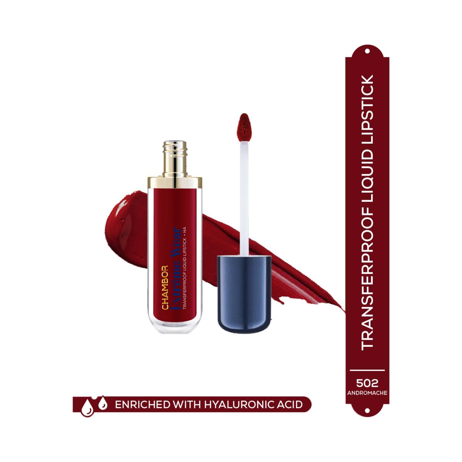 Chambor | Chambor Extreme Wear Hydrating Matte, Intensely Pigmented, Lasts 12 Hours, Transferproof Liquid Lipstick + HA - Andromache 502 (6 ml)