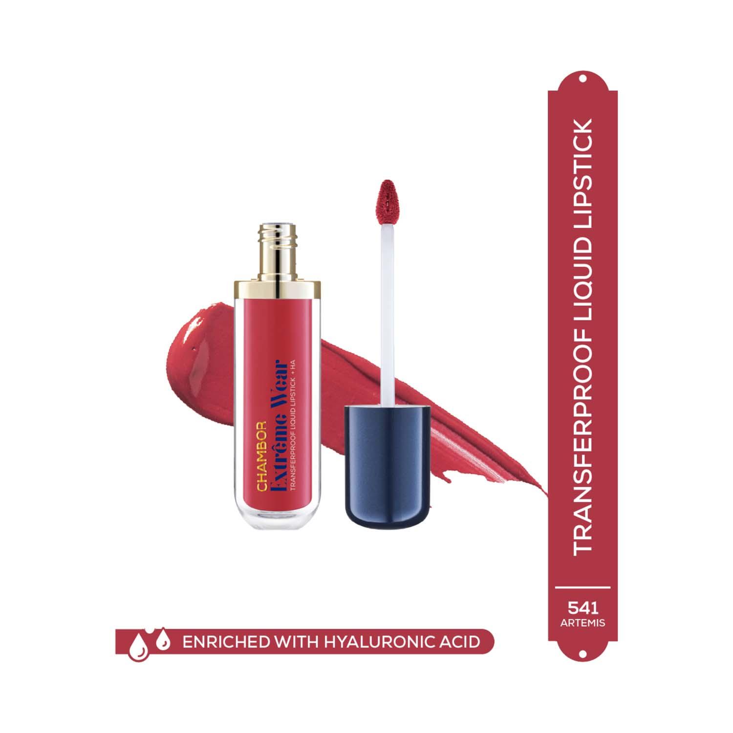 Chambor | Chambor Extreme Wear Hydrating Matte, Intensely Pigmented, Lasts 12 Hours, Transferproof Liquid Lipstick + HA - Artemis 541 (6 ml)