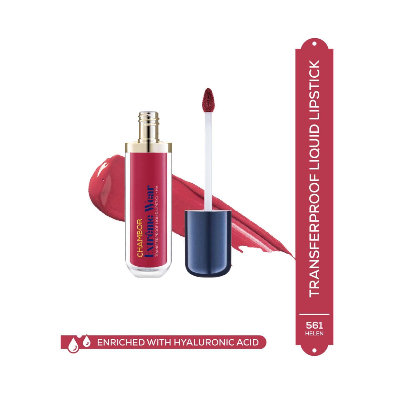 Chambor | Chambor Extreme Wear Hydrating Matte, Intensely Pigmented, Lasts 12 Hours, Transferproof Liquid Lipstick + HA - Helen 561 (6 ml)