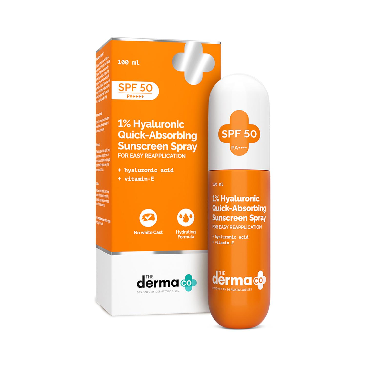 The Derma Co | The Derma Co  1% Hyaluronic Quick-Absorbing Sunscreen Spray (100 ml)