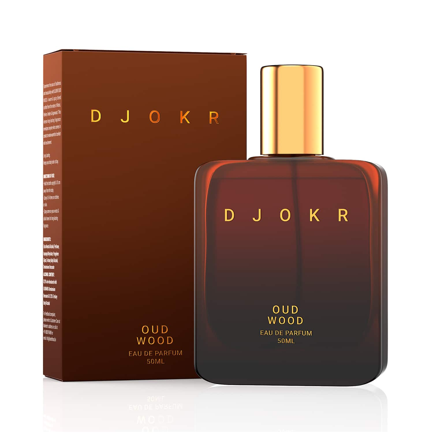 DJOKR | DJOKR Oud Wood Perfume For Men - Eau De Parfum, Premium Luxury Long Lasting Spray (50 ml)