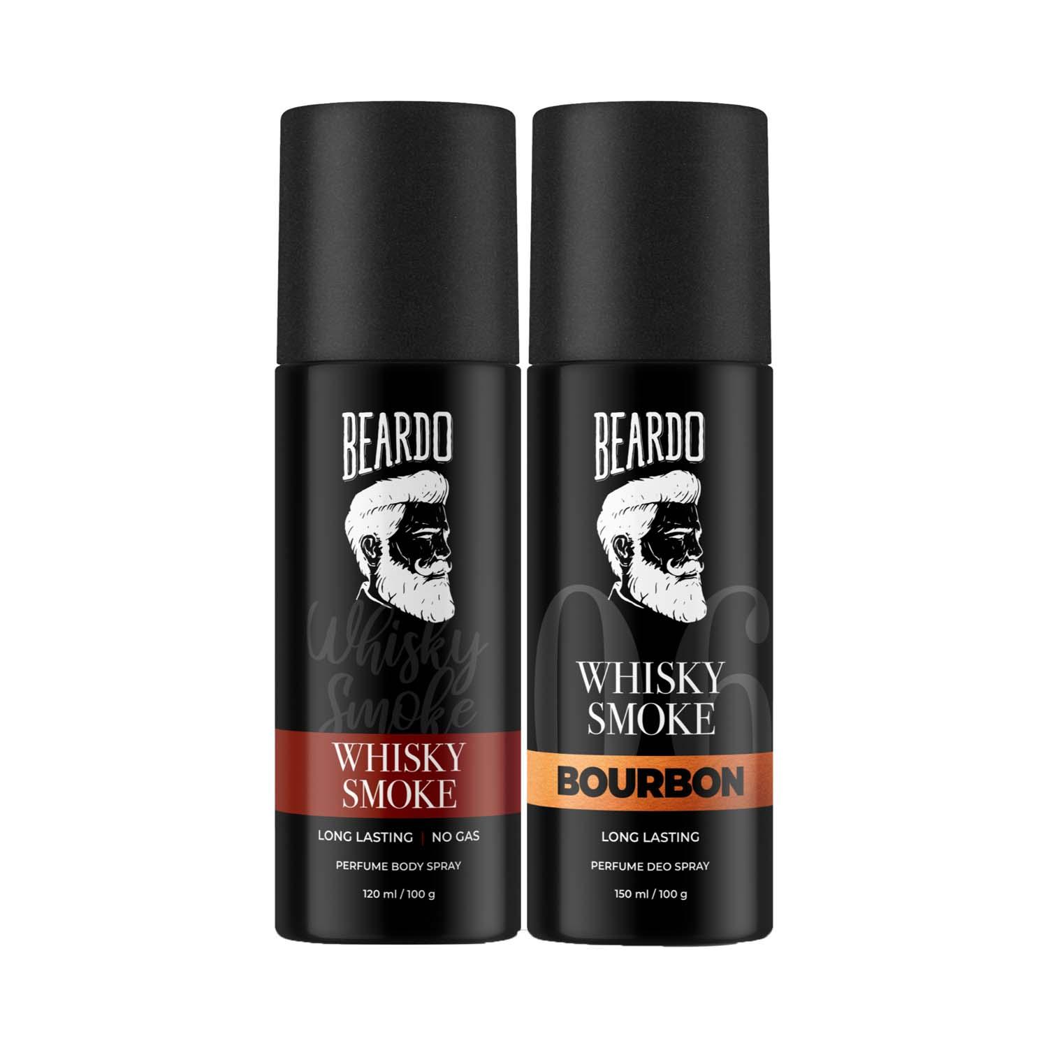 Beardo | Whisky Smoke & Bourbon Long Lasting Deo Body Spray Combo For Men (2 pcs)