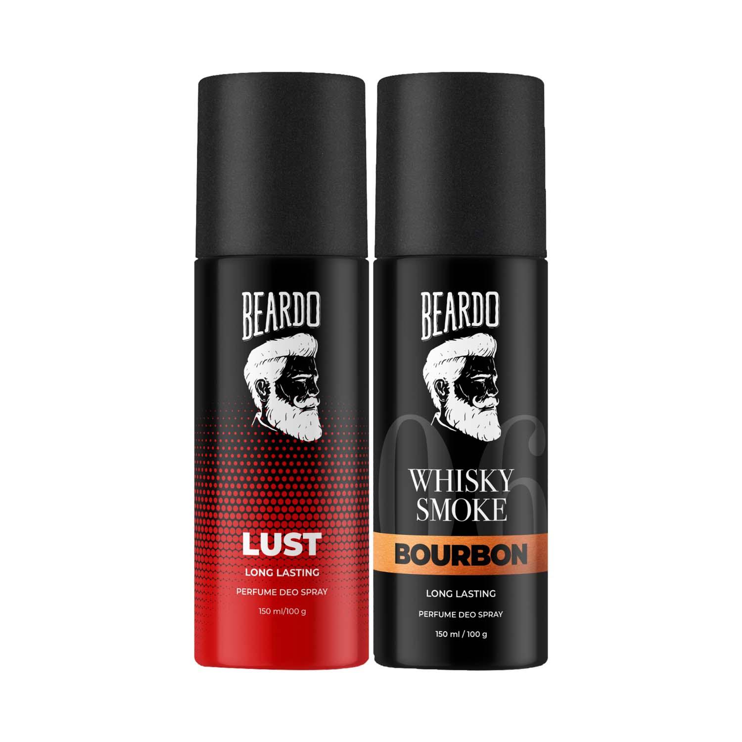 Beardo | Lust & Whisky Smoke Bourbon Long Lasting Deo Body Spray Combo For Men (2 pcs)