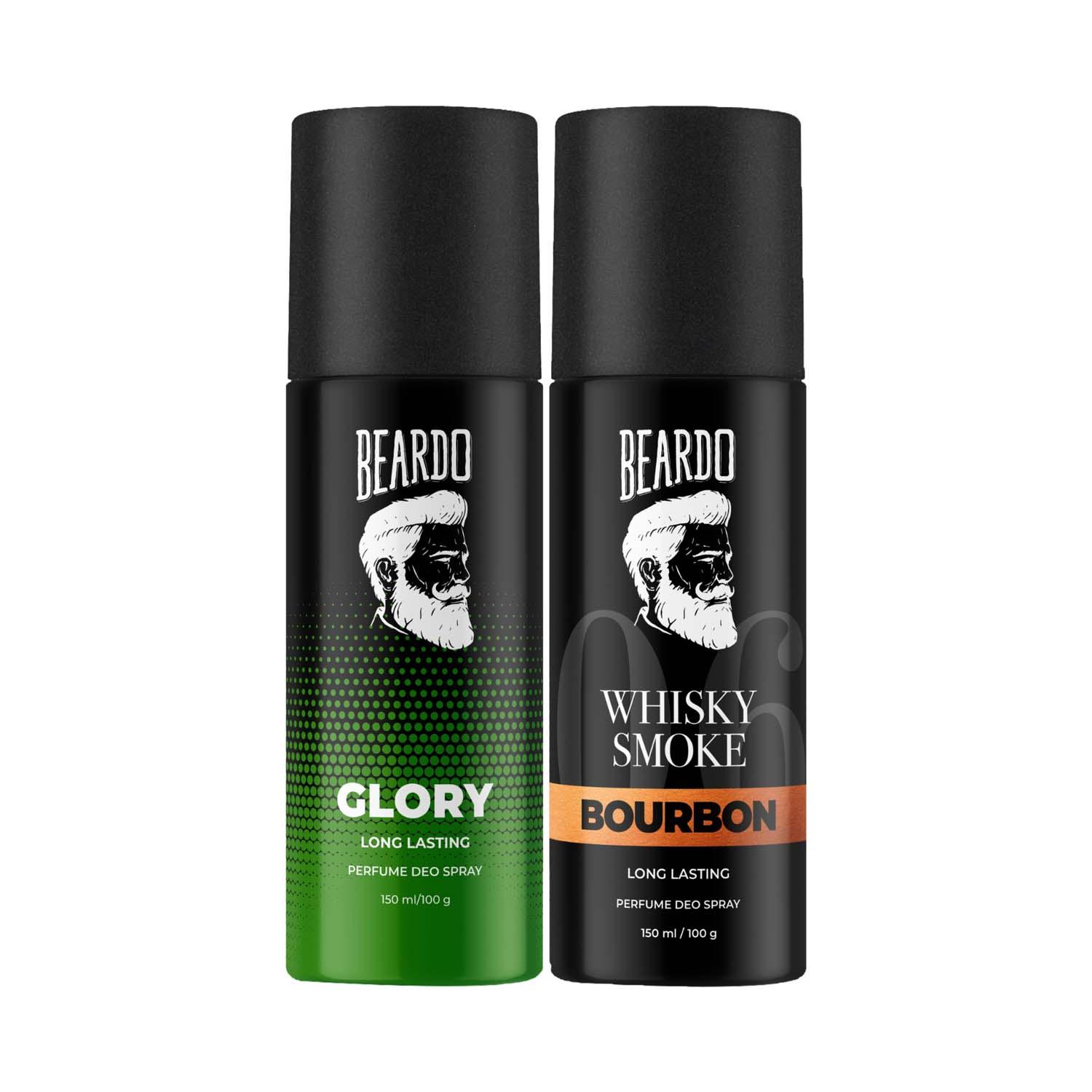 Beardo | Glory & Whisky Smoke Bourbon Long Lasting Deo Body Spray For Men (2 pcs)