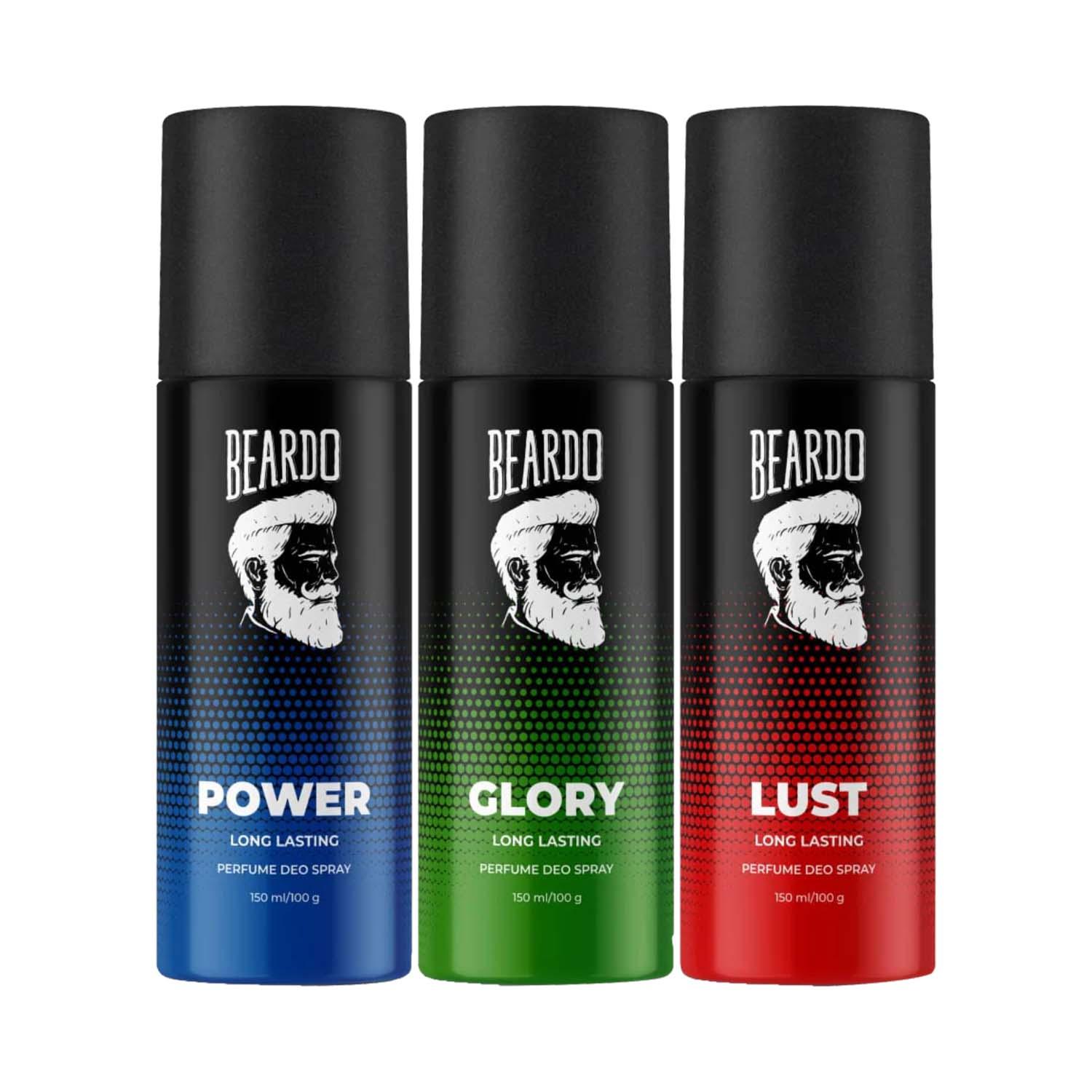 Beardo | Power, Lust & Glory Long Lasting Deo Body Spray For Men (2 pcs)