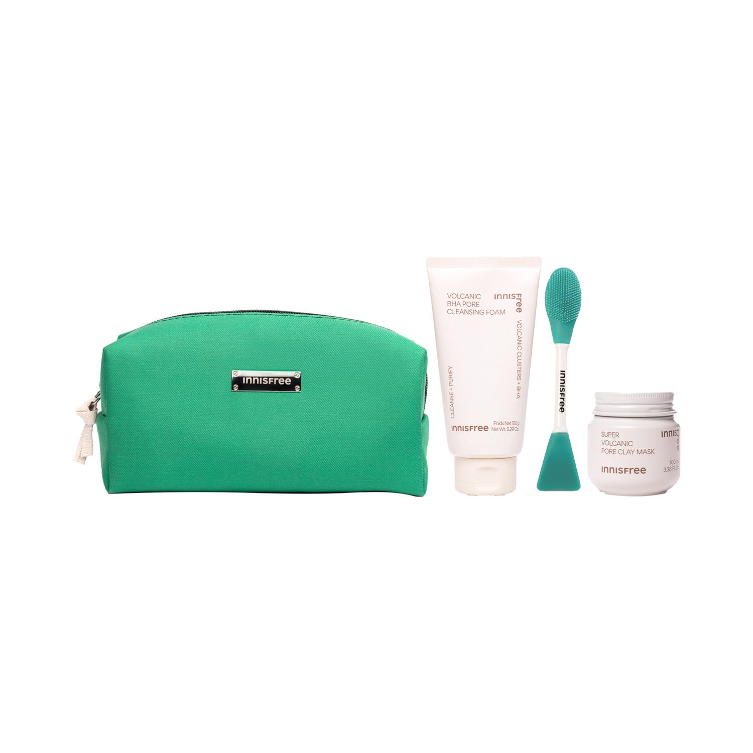 Innisfree | Innisfree Pore Care Besties Combo - Mask, Cleanser, Spatula & Pouch (4 pcs)